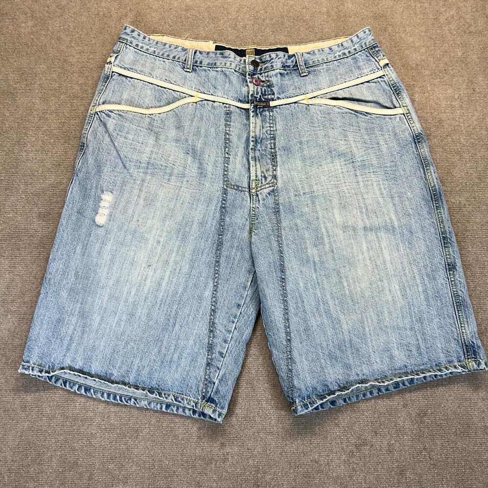 Marithe Francois Girbaud Denim Shorts Men's 40 (39) Blue Le Jean De Baggy 12"